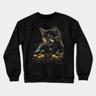 Cat DJ Remix Crewneck Sweatshirt